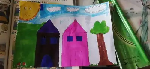 停课不停学之孩子们绘画作品《我的家》