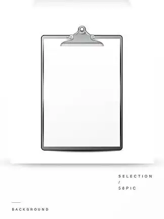纸传染媒介的现实剪贴板模拟您的设计a4大小 i>白 /i>色背景图上孤立