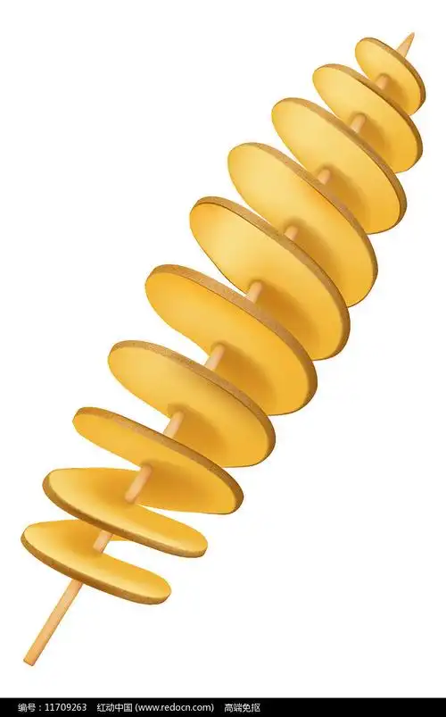 手绘美味的旋风土豆