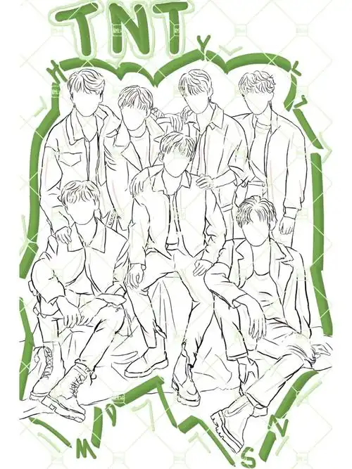 时代少年团#接稿接稿  #tnt时代少年团  #线稿  #约稿