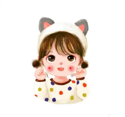 卡通,手绘超级可爱头像嘟嘴女孩可爱唯美小孩头像图片大全小孩头像