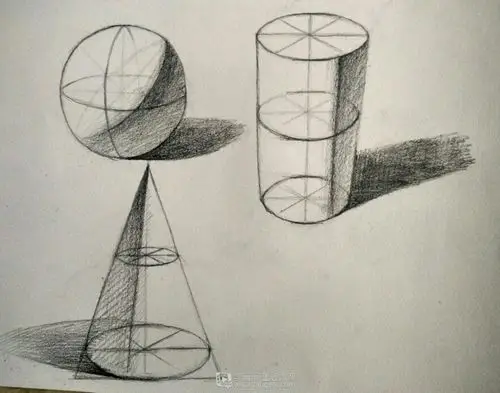 组合几何体—素描速写美术绘画入门练习