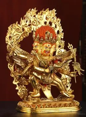 普巴金刚佛像摆件西藏密宗仿尼泊尔手工全鎏金藏传民族供护像10寸艾玛