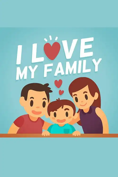 幸福三口之家设计矢量素材