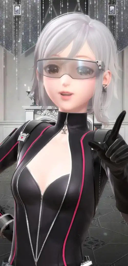 当然《闪耀暖暖》的衣服少不了性感元素,"新次元特工"的超大"v"领设计