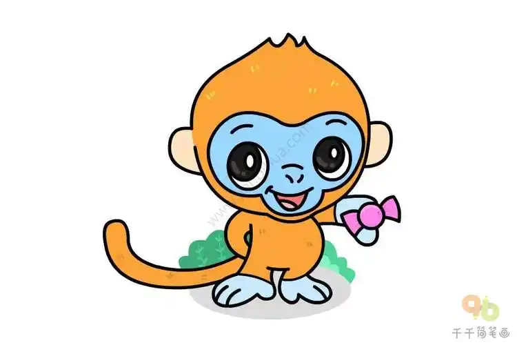 金丝猴简笔画教程_猴子简笔画