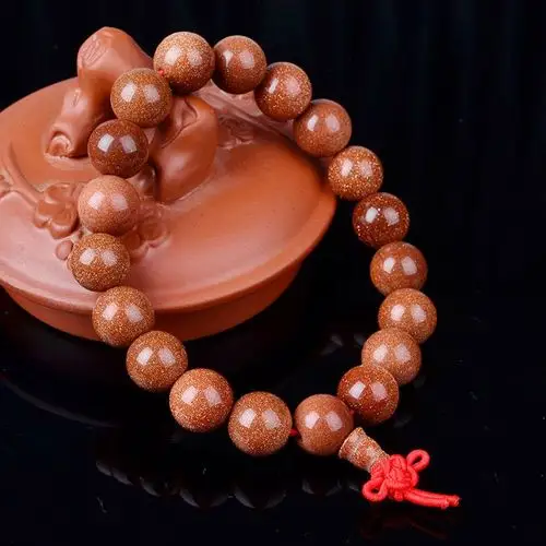 天然金刚砂星空招财转运如意结金沙佛珠手链