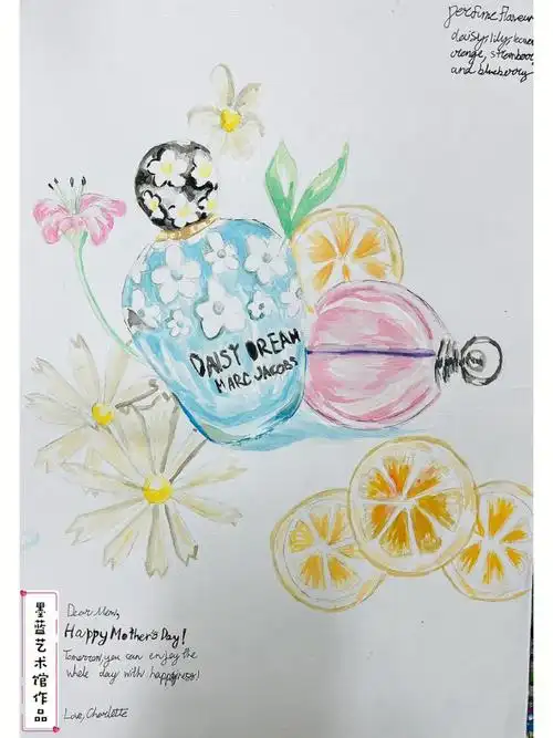 墨尔本画画811岁水彩香水设计