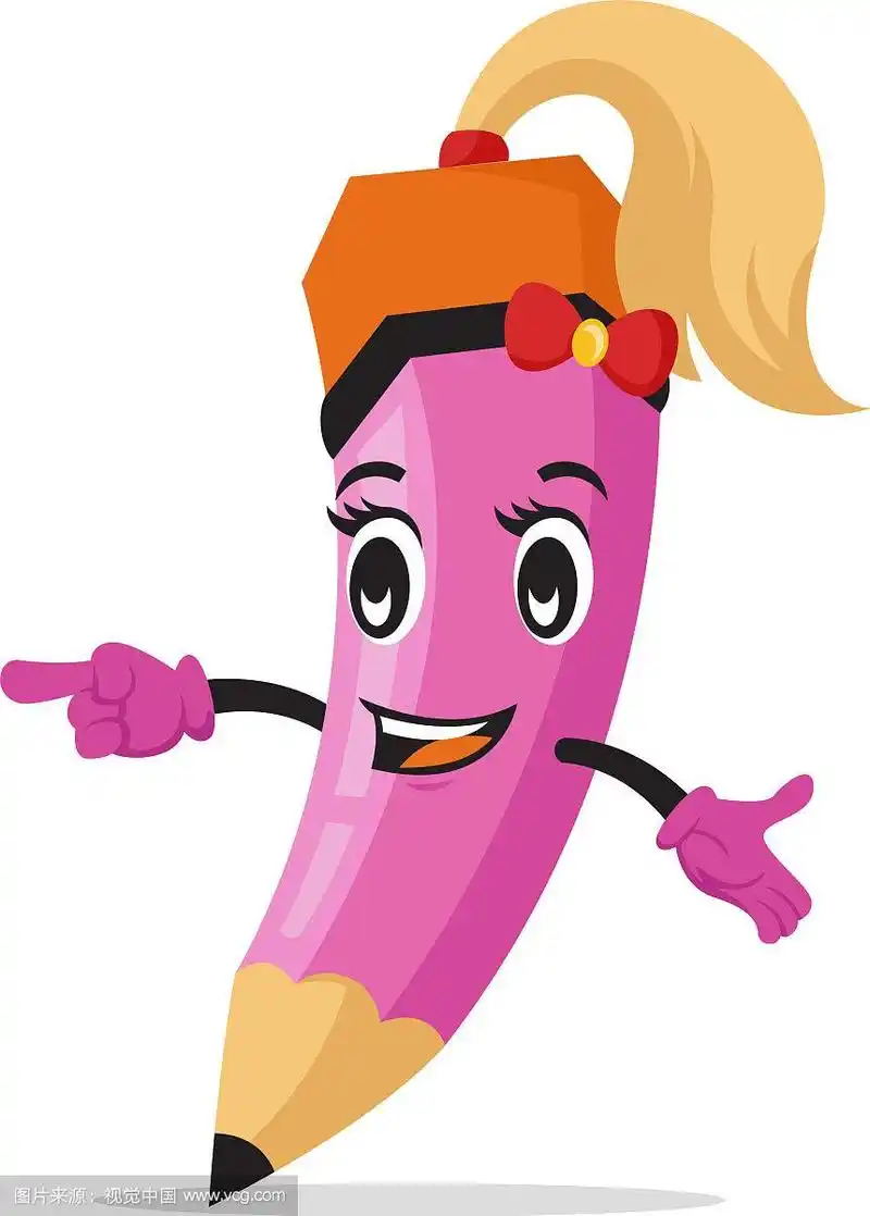 女性铅笔吉祥物