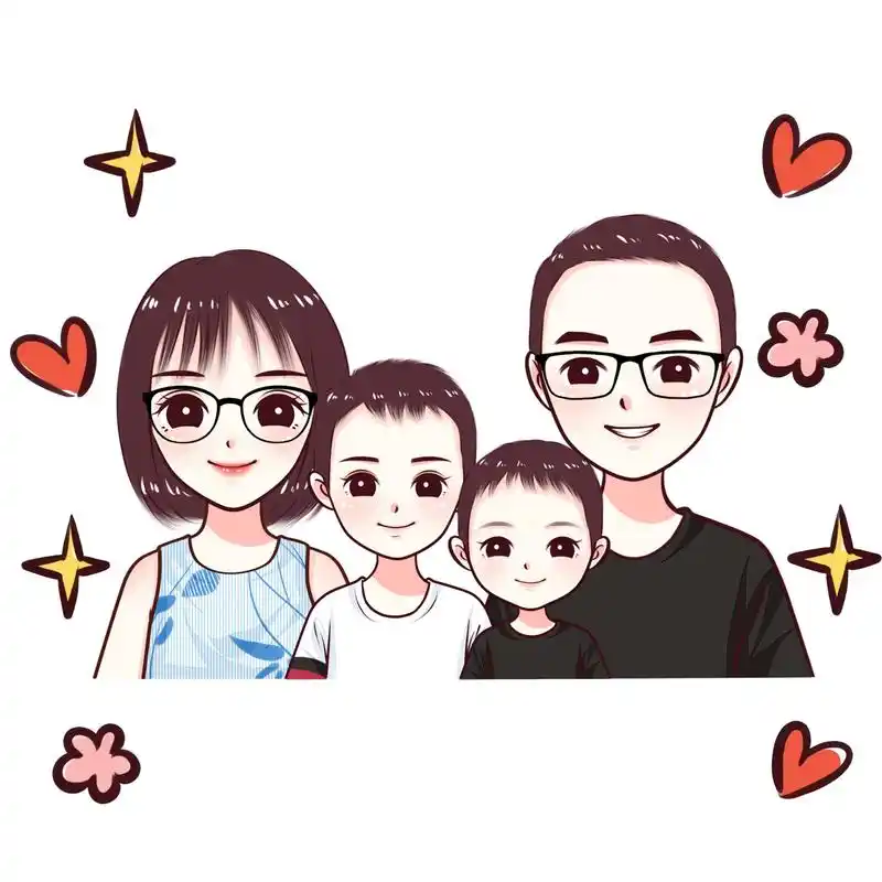 一家四口微信头像,温馨全家福,幸福如此简单