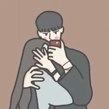 情头手绘一左一右高清好看的手绘简约情头一左一右图片