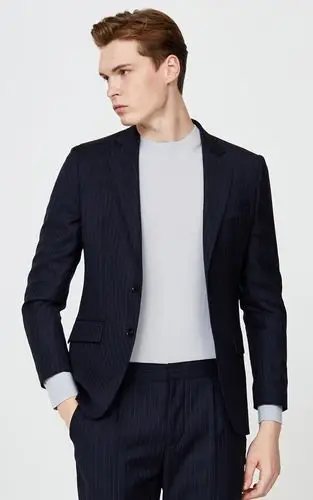 lindeberg金林德伯格男早春含羊毛西装西服外套520172501 中蓝色os2