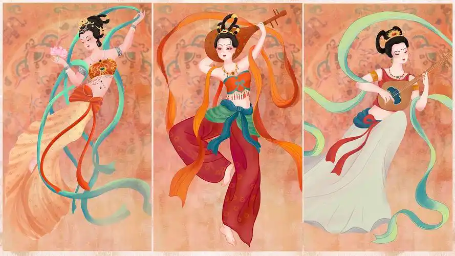 敦煌飞天系列古风插画