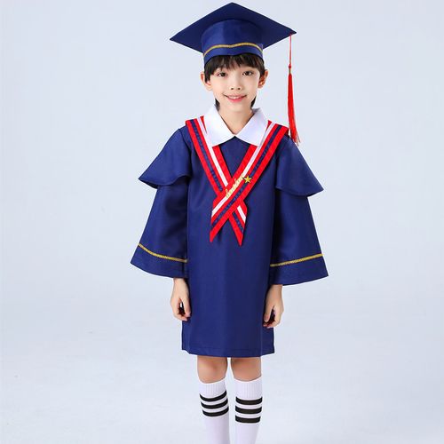 儿童博士服毕业照服装中小学生拍照礼袍幼儿园学士服小博士演出服