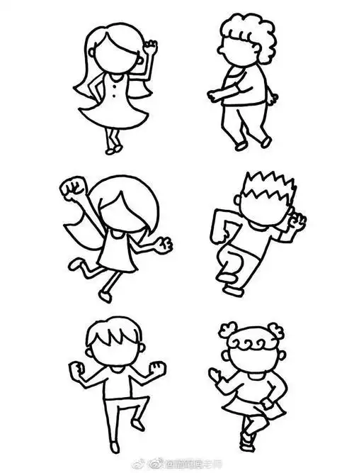 画手绘素材by教画画的沈老师100种可爱简笔画人物儿童简笔画作品-漂亮