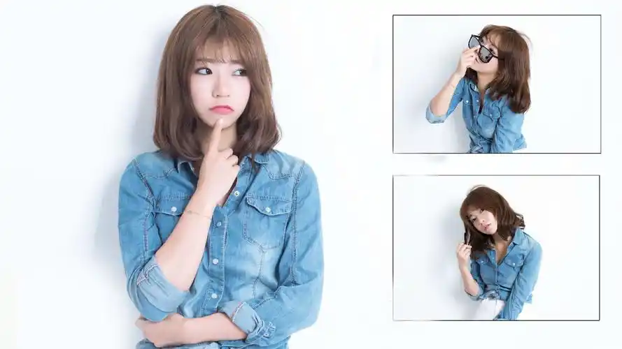 穿牛仔衣的女生时尚写真桌面壁纸下载1