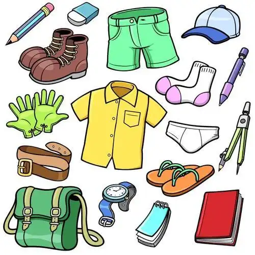 手绘卡通日常用品插画