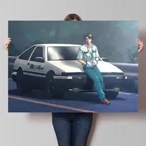 头文字d动漫海报周边藤原拓海豆腐店秋名山二次元宿舍卧室墙贴纸