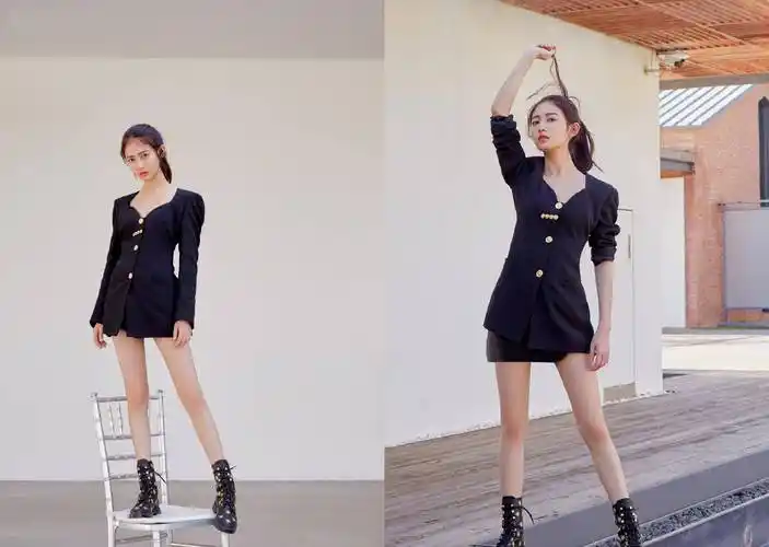 陈钰琪新造型变身酷女孩,穿黑西装裙配马丁靴真是又美又飒