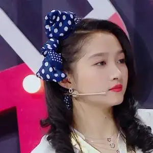 王-牌对王-牌关晓彤同款韩版可爱藏蓝色波点蝴蝶结发夹发箍发饰女