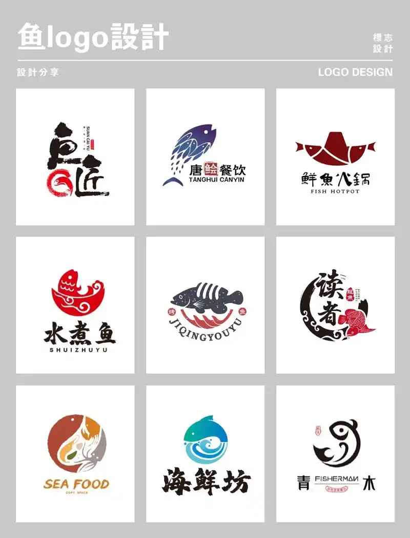 鱼logo设计鱼logo.今天给大家分享以鱼为元素的创意lo