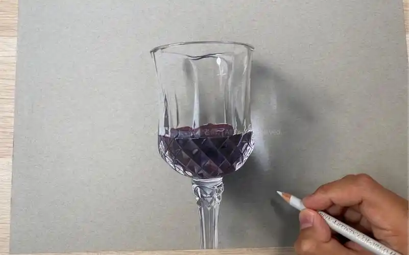 【彩铅】手绘一杯红酒,耗时4小时30分～～_哔哩哔哩_bilibili