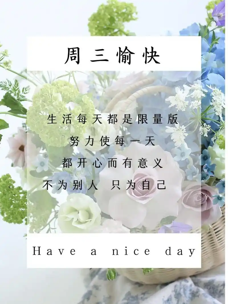 周三愉快 | 早安日签 | 正能量文案 | 海报 79 人要把握好当下 活好