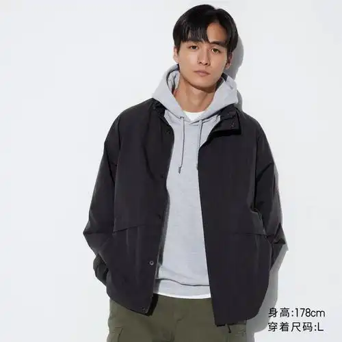优衣官方男装女装防风立领茄克休闲夹克外套连帽464918