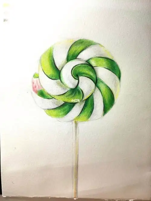 临摹咔咔老师的彩铅棒棒糖