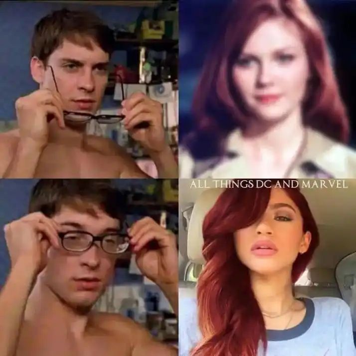 托比马奎尔摘眼镜表情包 - 抖音