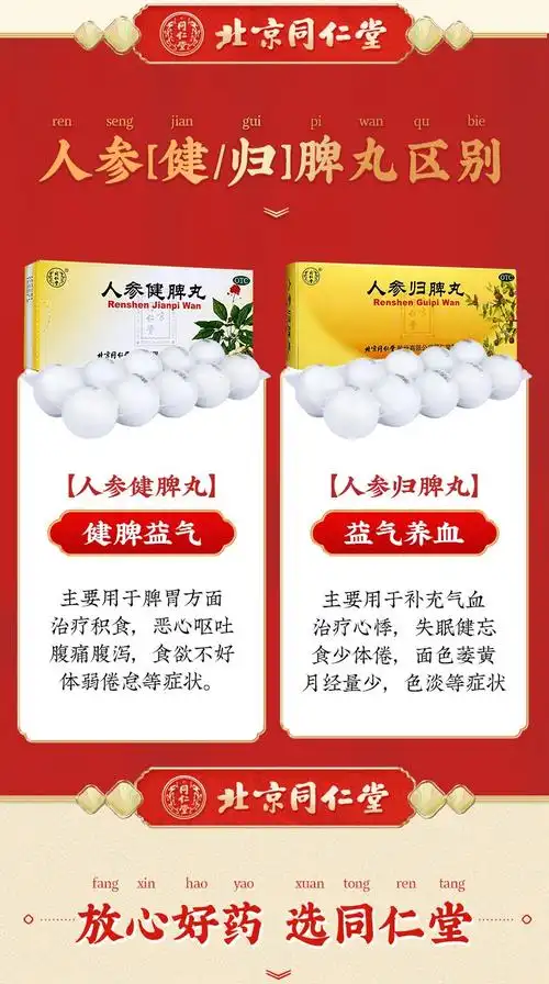 同仁堂 人参归脾丸 9g*10/盒价格,说明书,同仁堂 人参归脾丸副作用与