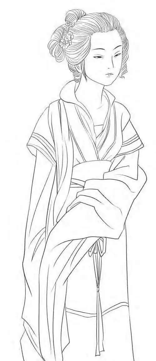 古装背面人物简笔画铅笔古代人物简笔画四大美女之一杨玉环简笔画古代