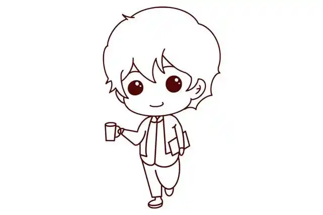 优雅小男孩简笔画步骤图解