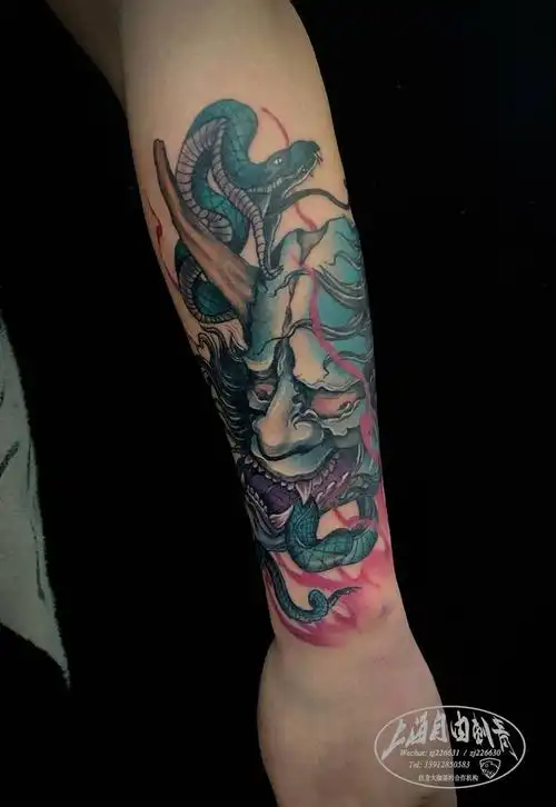 般若纹身图片_手臂新传统纹身图案