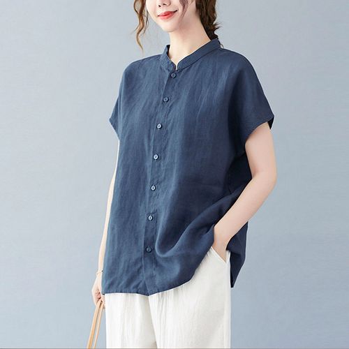 中老年女装上衣亚麻