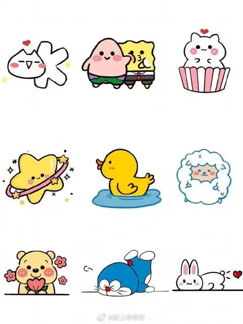 这么多可爱的简笔画图案,好适合做手账啊!
