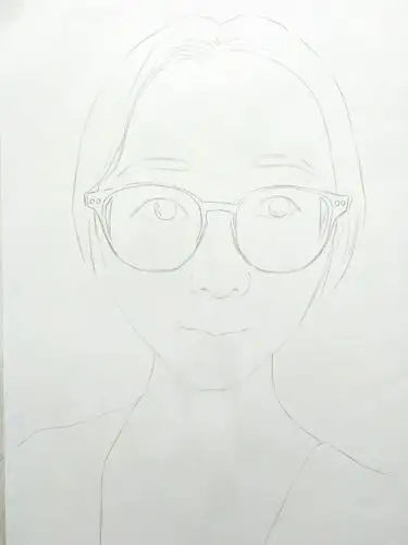 手绘肖像画步骤图