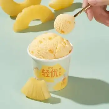 和路雪 轻优 低脂系列 金钻凤梨口味雪糕冰淇淋 75g*3杯