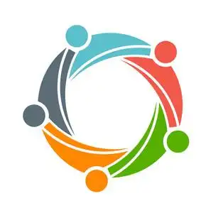 家庭团队 5 快乐的人组标志照片