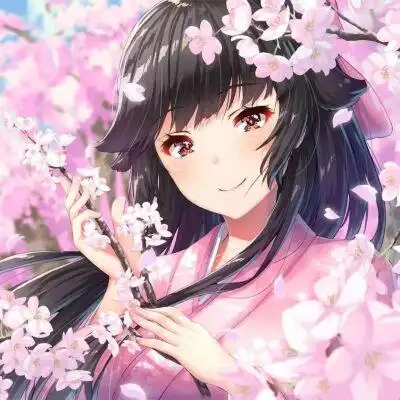 动漫女生头像 唯美清新 樱花粉色 校服 二次元