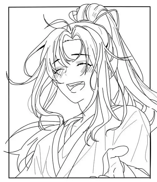 黑白线稿/魔道祖师/魏无羡/橡皮章素材/动漫