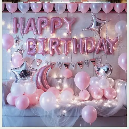 宝宝周岁生日布置装饰ins小孩过岁女童场景气球