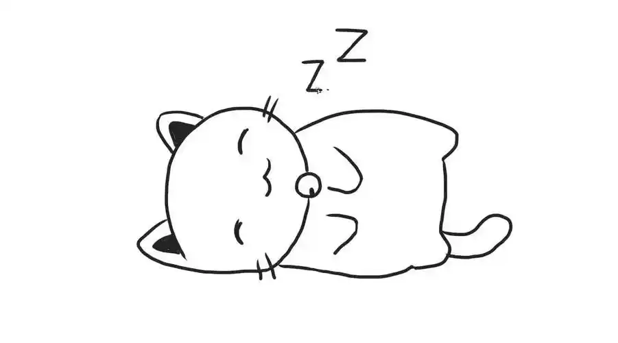 睡觉的小猫咪儿童亲子简笔画
