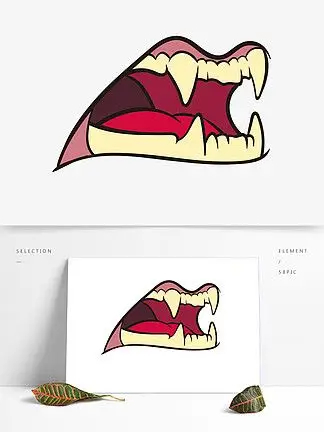 尖尖牙齿设计元素