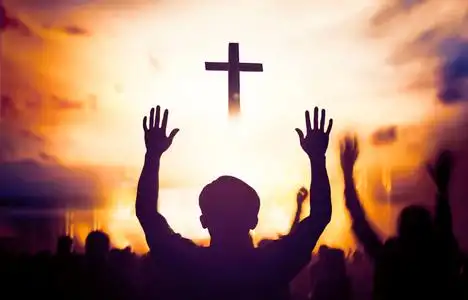 圣诞理念: 敬拜和赞美神照片