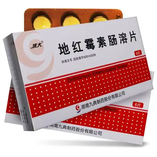 域大地红霉素肠溶片05g6片盒慢性支气管炎急性支气管炎咽炎敏感菌引起
