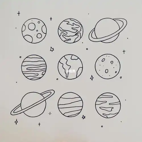 简笔画作品外太空星球简笔画图片星球儿童画怎么画星球简笔画简单天体