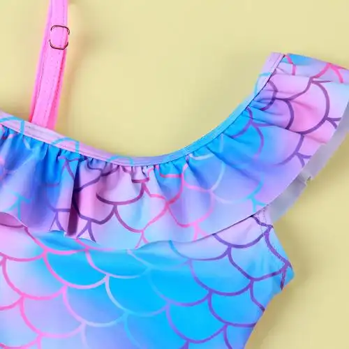 儿童泳衣女童连体三角裤欧美风速卖通外贸游泳衣婴幼儿泳装18010