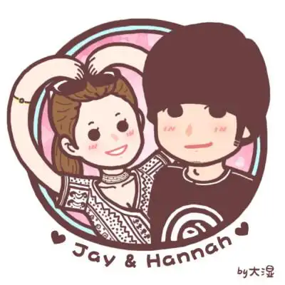 q版半身卡通情侣手绘头像定制 淘宝/微博:大湿爱设计 周杰伦昆凌by大