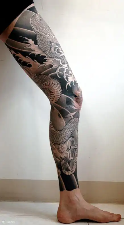 腿部老传统纹身图案大全 - 纹身大咖